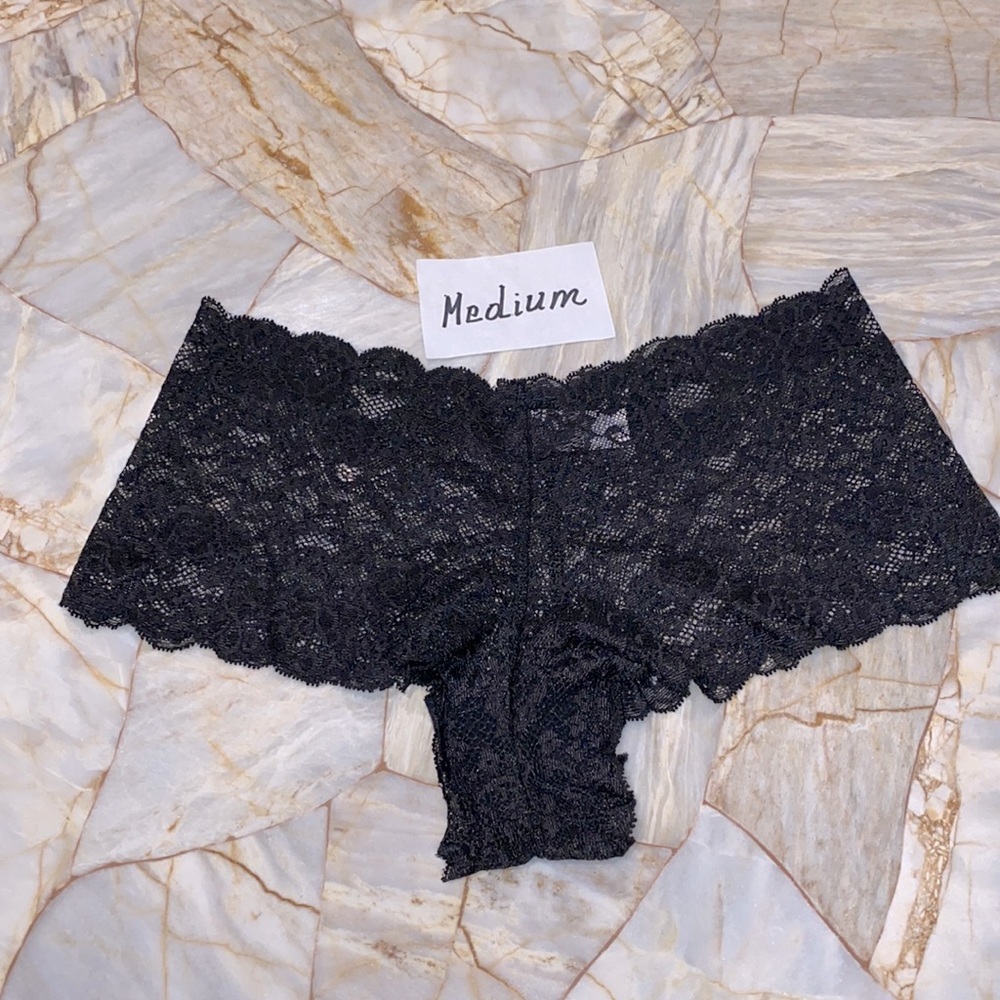 Victoria Secret Boy Short Black Lace Medium Dream Angels Boyshort panty vintage